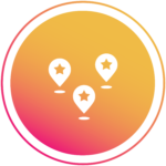 Graphic of points on a map, depicting network design.