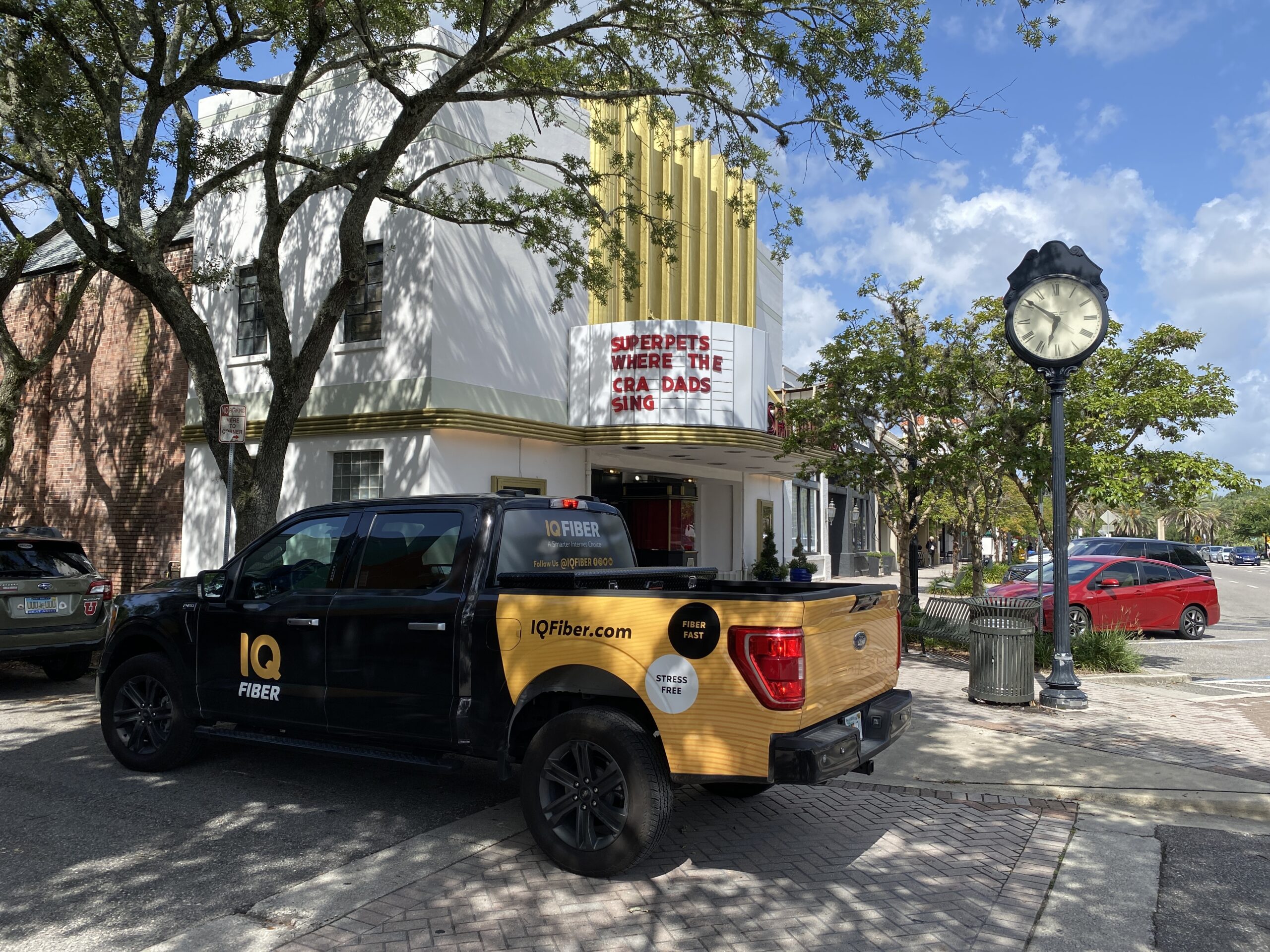 IQ Fiber truck parked in San Marco square, where they are offering WiFi fiber optic internet.